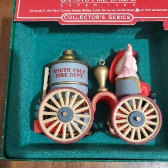 Hallmark Santas Fire Engine ornament 1985 boxed #7 in series collector item - Picture 4 of 10
